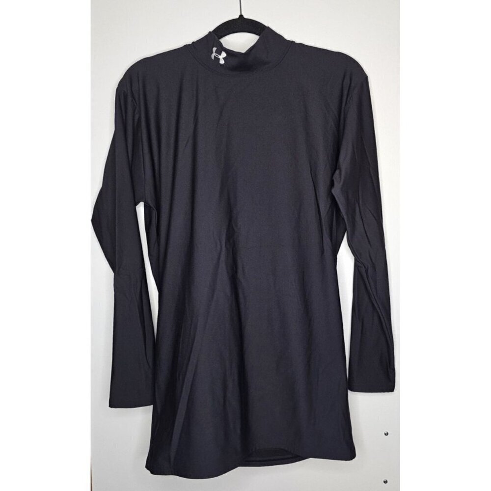 Under Armour Coldgear Fitted Long Sleeve Black Mock Neck Poly Shirt Youth XL